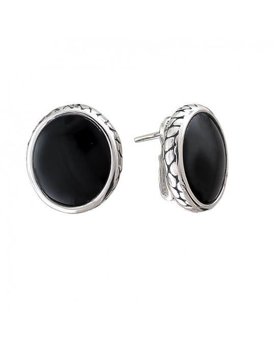 Серьги из серебра 925 пробы с агатами 01С459640Ч-1