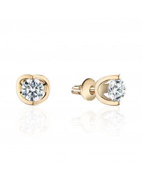 Серьги из желтого золота 585 пробы с фианитами 01С1313945Р