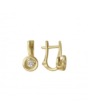 Серьги из желтого золота 585 пробы с фианитами 01С137960